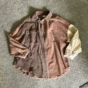 Oversized colorblock corduroy